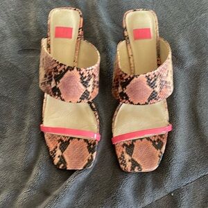 Snake skin pink sandal size 8